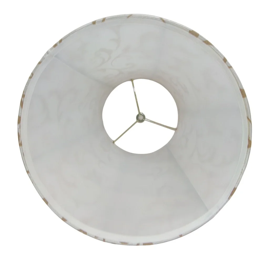 Cream and Gold Flocked Damask Scroll Bell Lamp Shade Spider Fitter Traditional